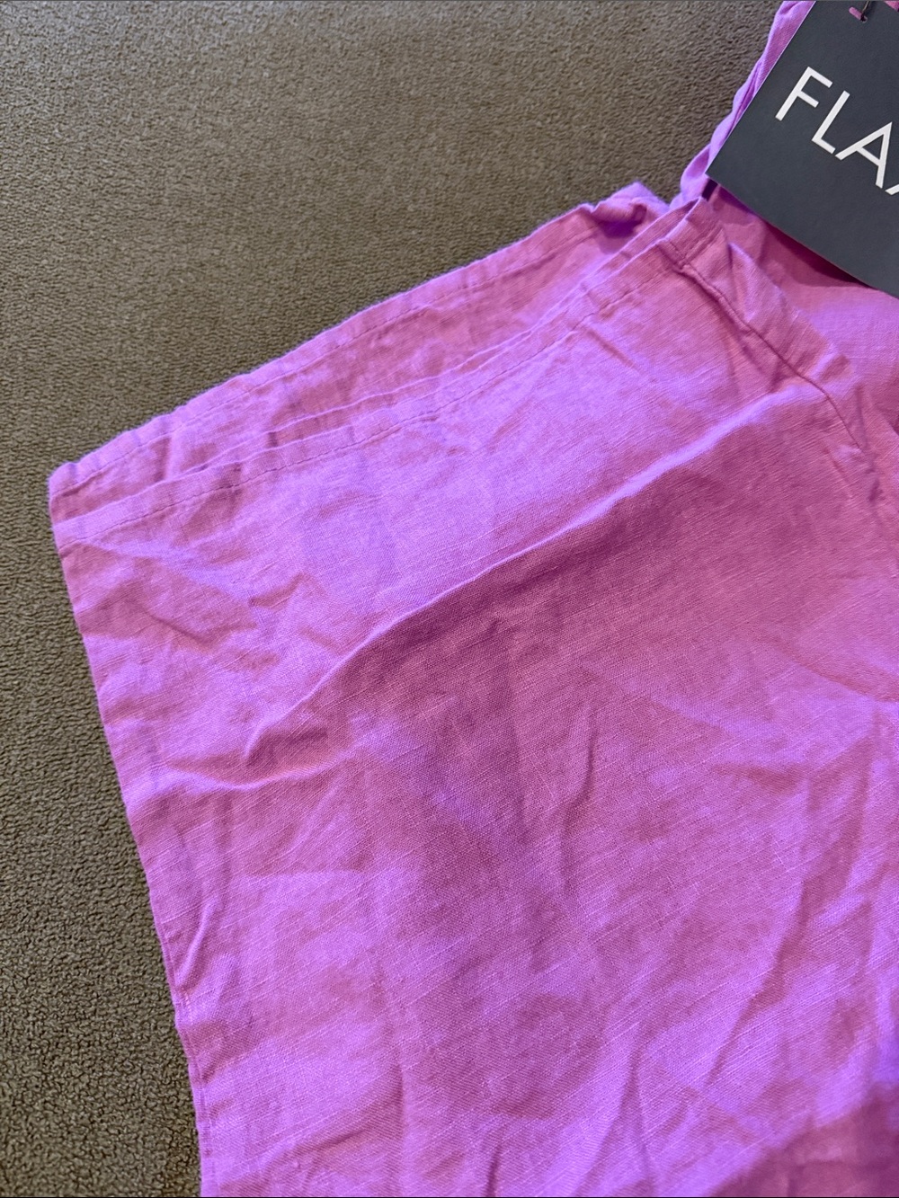 New Flax Women’s 100% Linen Wide Leg Pink pull On Pants Size Large (TD) - Picture 2 of 6